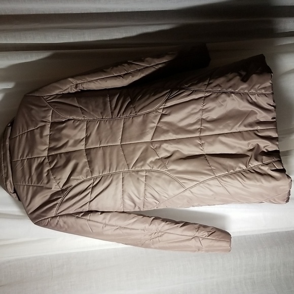 Sz M Taupe Quilted Winter Coat - Picture 5 of 6